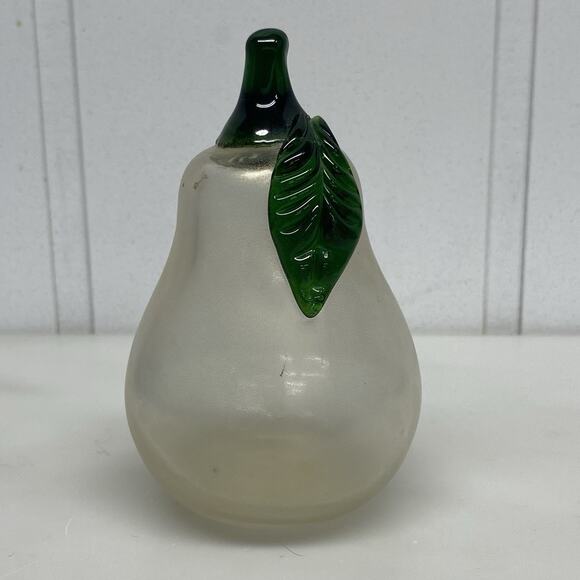 Art Glass Pear Fruit Figurine Pearl Gold Home Decor Shelf Sitter - AS IS - Picture 1 of 10
